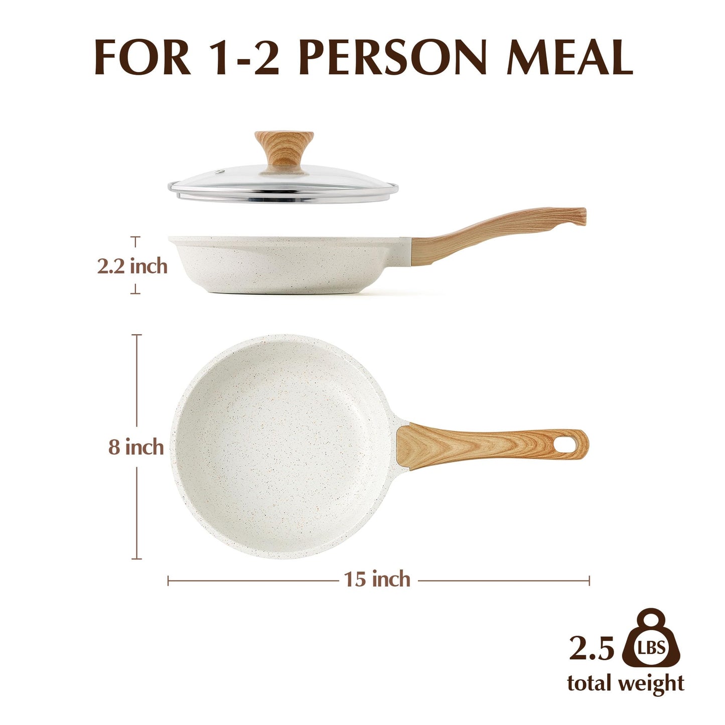 SENSARTE Nonstick Ceramic Frying Pan with Lid 8/9.5/10/11/12.5 Inch Omelet Pan Skillet, PFAS/PTFE/PFOA Free Healthy Non-toxic Chef's Pan Induction Compatible Egg Pan with Heat Resistant Handle