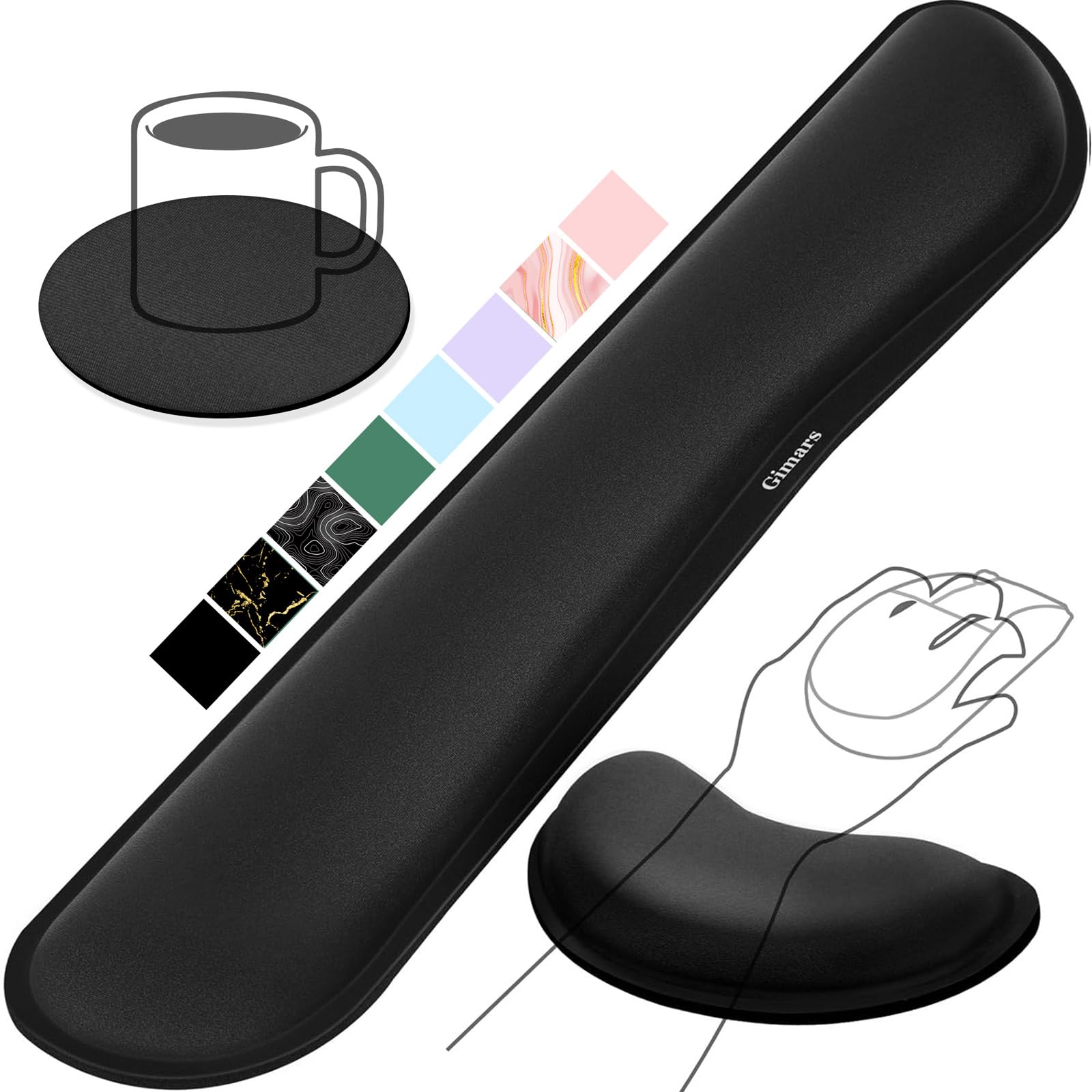 Gimars Upgrade Enlarge Silky and Superfine Fabric Gel Memory Foam Keyb ...