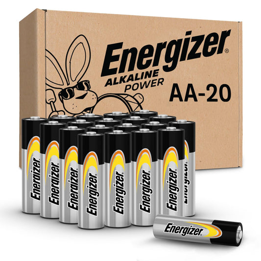 Energizer AA Batteries Alkaline Power, 20 Count Alkaline Double A Battery Pack