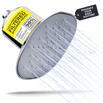 Afina Filtered Shower Head | High Pressure Shower - Reduces Dry Itchy Skin, Dandruff, Eczema, & Dramatically Improves Condition of your Skin, Hair & Nails (Chrome)
