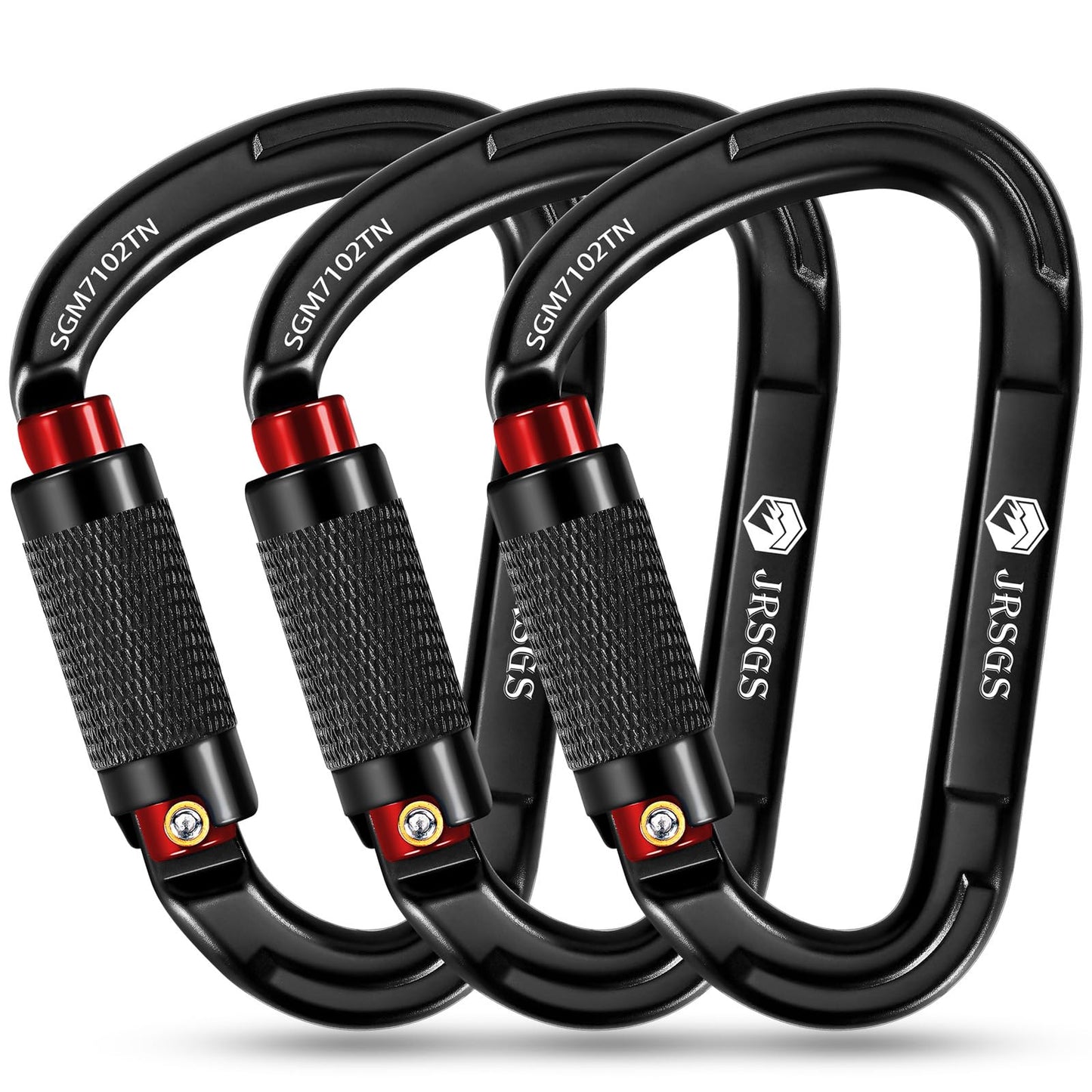JRSGS Climbing Carabiner 25KN Large Carabiner Clip Auto Locking Carabiner Obtained UIAA Certification Heavy Duty Carabiners Suitable for Rock Climbing, Camping, Gym,Rescue