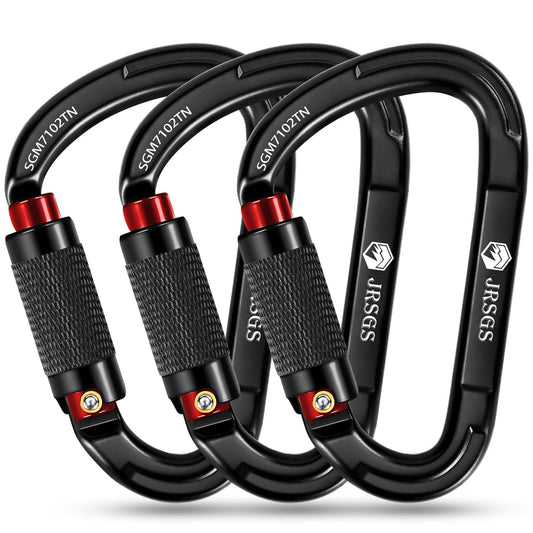 JRSGS Climbing Carabiner 25KN Large Carabiner Clip Auto Locking Carabiner Obtained UIAA Certification Heavy Duty Carabiners Suitable for Rock Climbing, Camping, Gym,Rescue