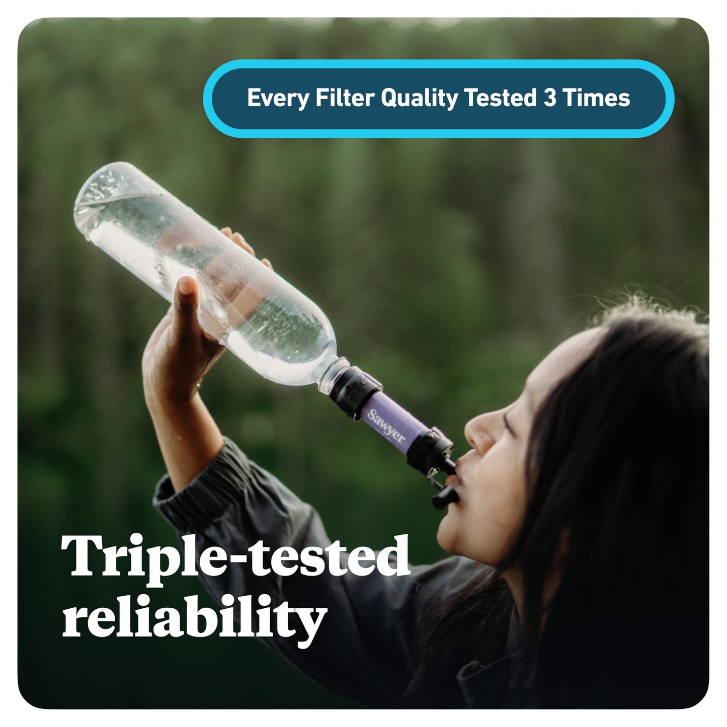 Sawyer Products SP3504 Mini Water Filtration System, Filter and Cleaning Plunger only, 4-Pack, Purple