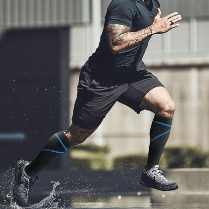 fenglaoda 8 Pairs Compression Socks for Men & Women 20-30 mmHg Knee High Nurse Pregnant Running Medical and Travel Athletic(L/XL,Multi01 )