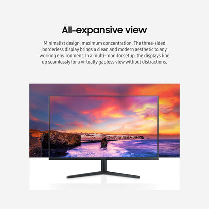 Samsung 32-Inch Flat Computer Monitor, 75Hz, Borderless Display, AMD FreeSync, Game Mode, Advanced Eye Care, HDMI and DisplayPort, LS32B304NWNXGO, 2024