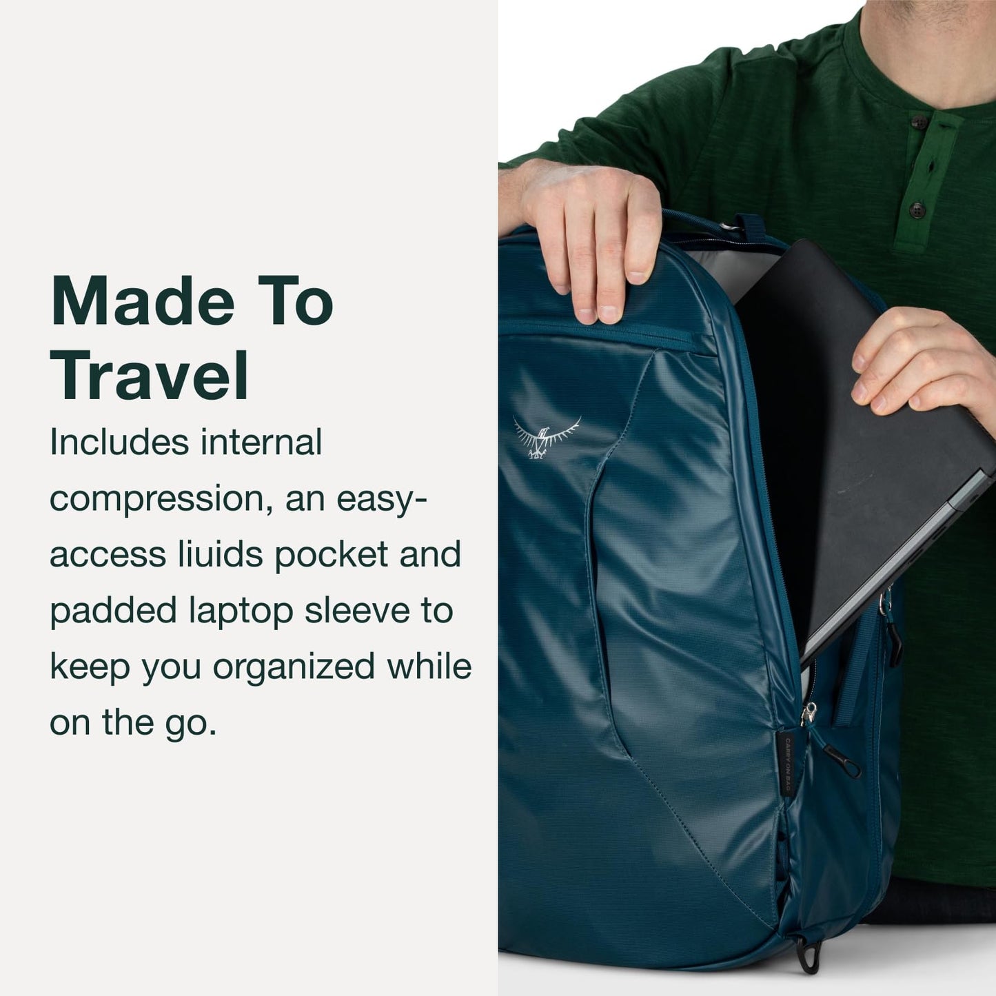 Osprey Transporter 44L Carry-On Backpack, Venturi Blue