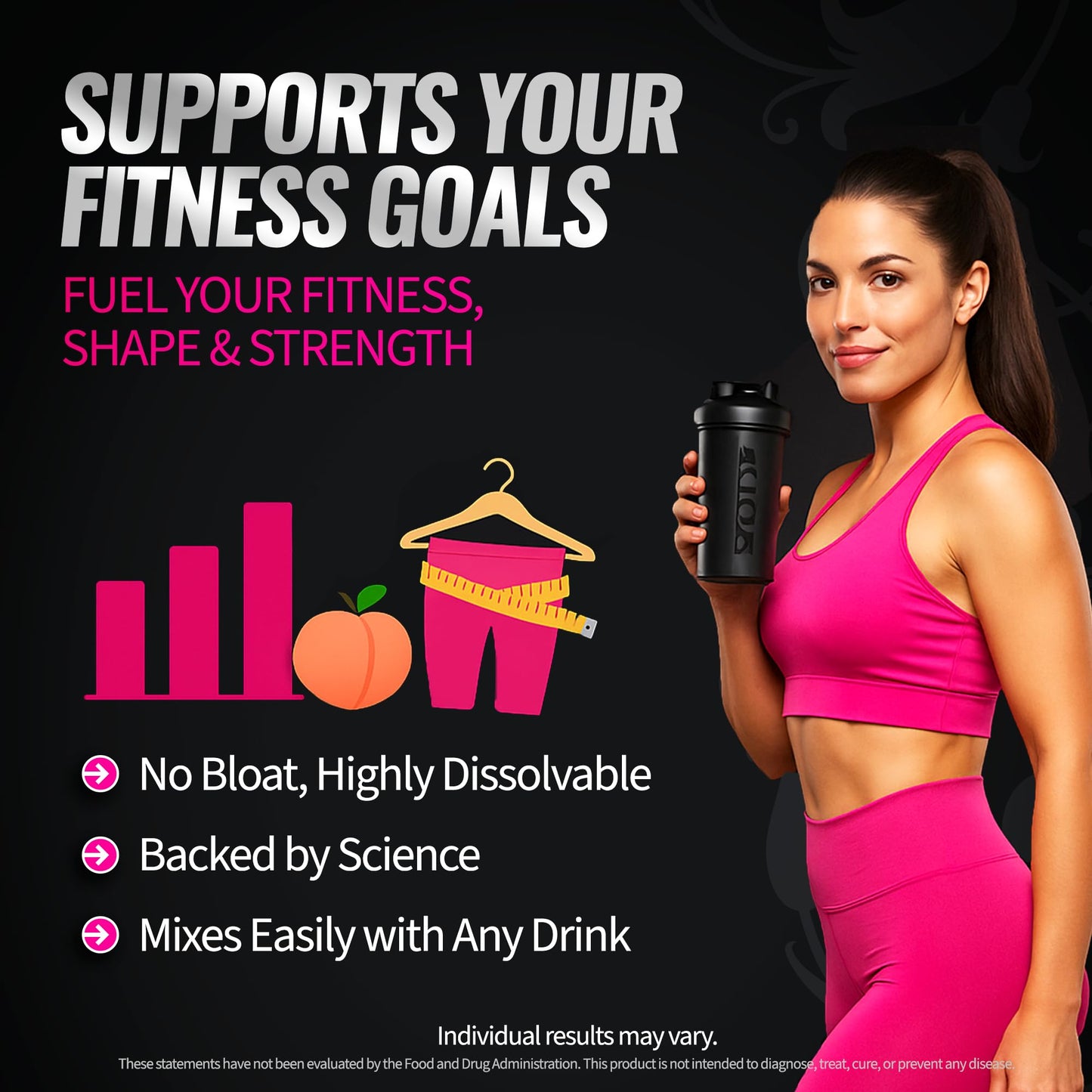 Bold Buns Creatine for Women – Booty Builder Supplement with Collagen & BCAA – Supports Muscle Development, Post-Workout Recovery, Skin Elasticity, Healthy Hair & Nail | Unflavored – 30 Servings