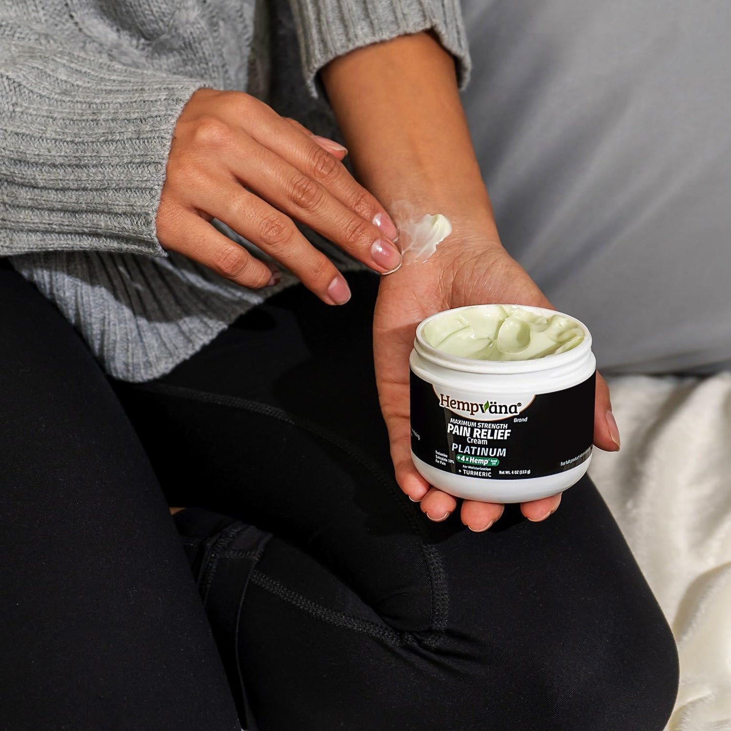 Hempvana Platinum Maximum Strength Relief Cream 4X Hemp for Muscles, Joints, Back, Knees, Shoulders, Neck, Elbows, Hands, Feet. AS SEEN ON TV. Odor-Free, Non-Greasy, Quickly Absorbs, 4X More Hemp