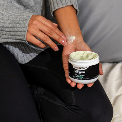 Hempvana Platinum Maximum Strength Relief Cream 4X Hemp for Muscles, Joints, Back, Knees, Shoulders, Neck, Elbows, Hands, Feet. AS SEEN ON TV. Odor-Free, Non-Greasy, Quickly Absorbs, 4X More Hemp