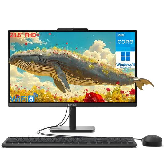 Lenovo 24 23.8&quot; FHD All-in-One Desktop Computer for Home Office, Intel 4-Core Processor (Beat i3-1110G4), 32GB DDR4 RAM, 1TB PCIe SSD, WiFi 6, Bluetooth, Business AIO, Windows 11 Pro, Vent-Hear