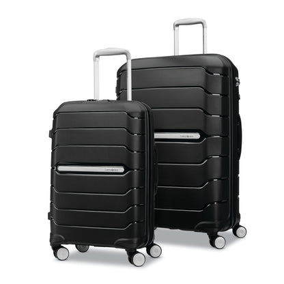 Samsonite Freeform 2-Piece Luggage Set - Carry-On & Large Checked Luggage with Dual Spinner Wheels - Durable Polypropylene Hardshell - TSA Lock, Airline-Approved - Expandable Hard Shell – Black