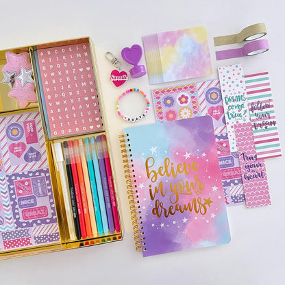 Nollh DIY Journal Kit for Girls - 26PCS Teen Tween Girl Gifts Trendy Stuff, Stocking Stuffers, Scrapbook Supplies Stationery Set, Art Crafts Kit - Ideal Gifts for 8 9 10 11 12 13 14 Year Old Girl