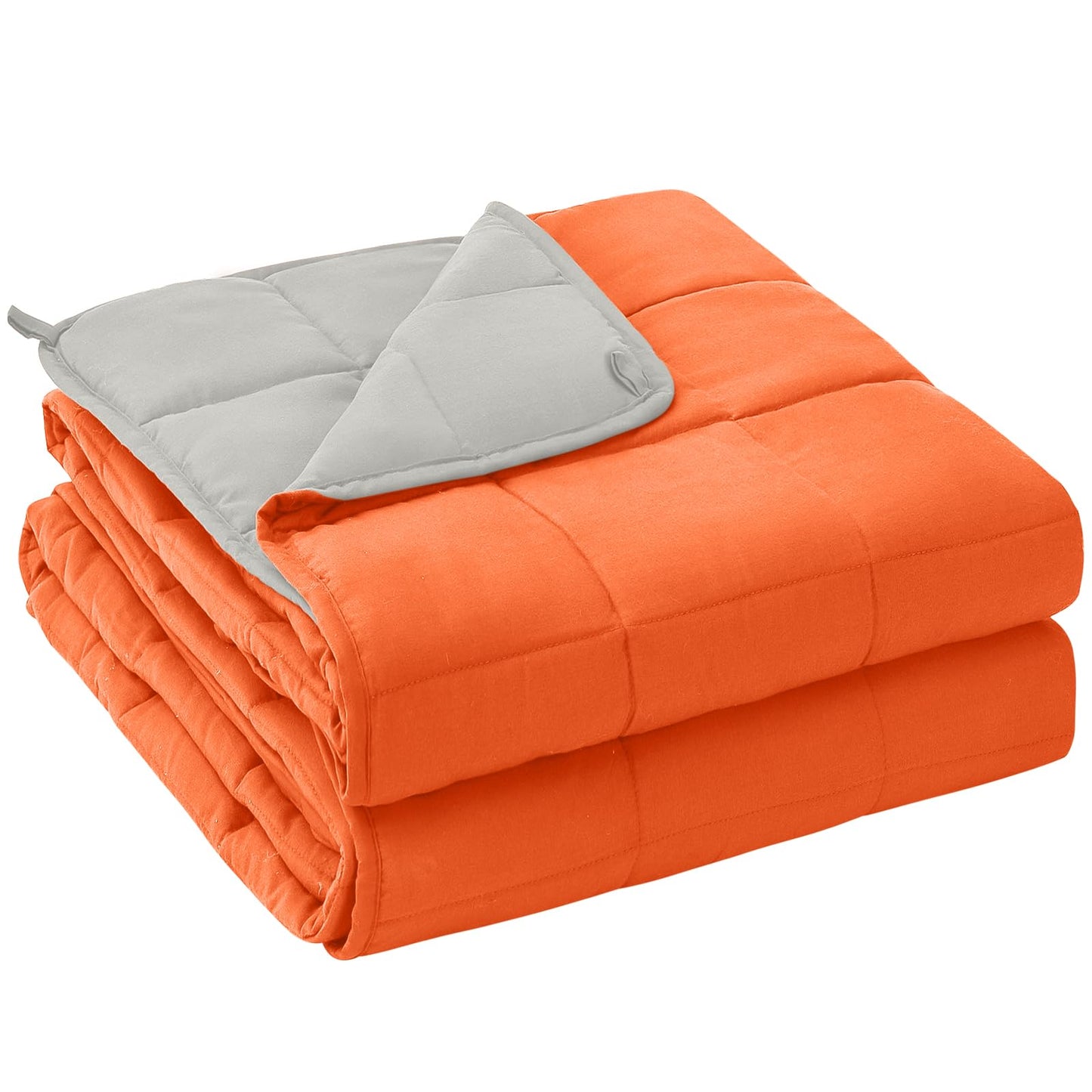 yescool Weighted Blanket for Adults (15 lbs, 60" x 80", Orange) Cooling Heavy Blanket for Sleeping Perfect for 140-160 lbs, Queen Size Breathable Blanket with Premium Glass Bead, Machine Washable