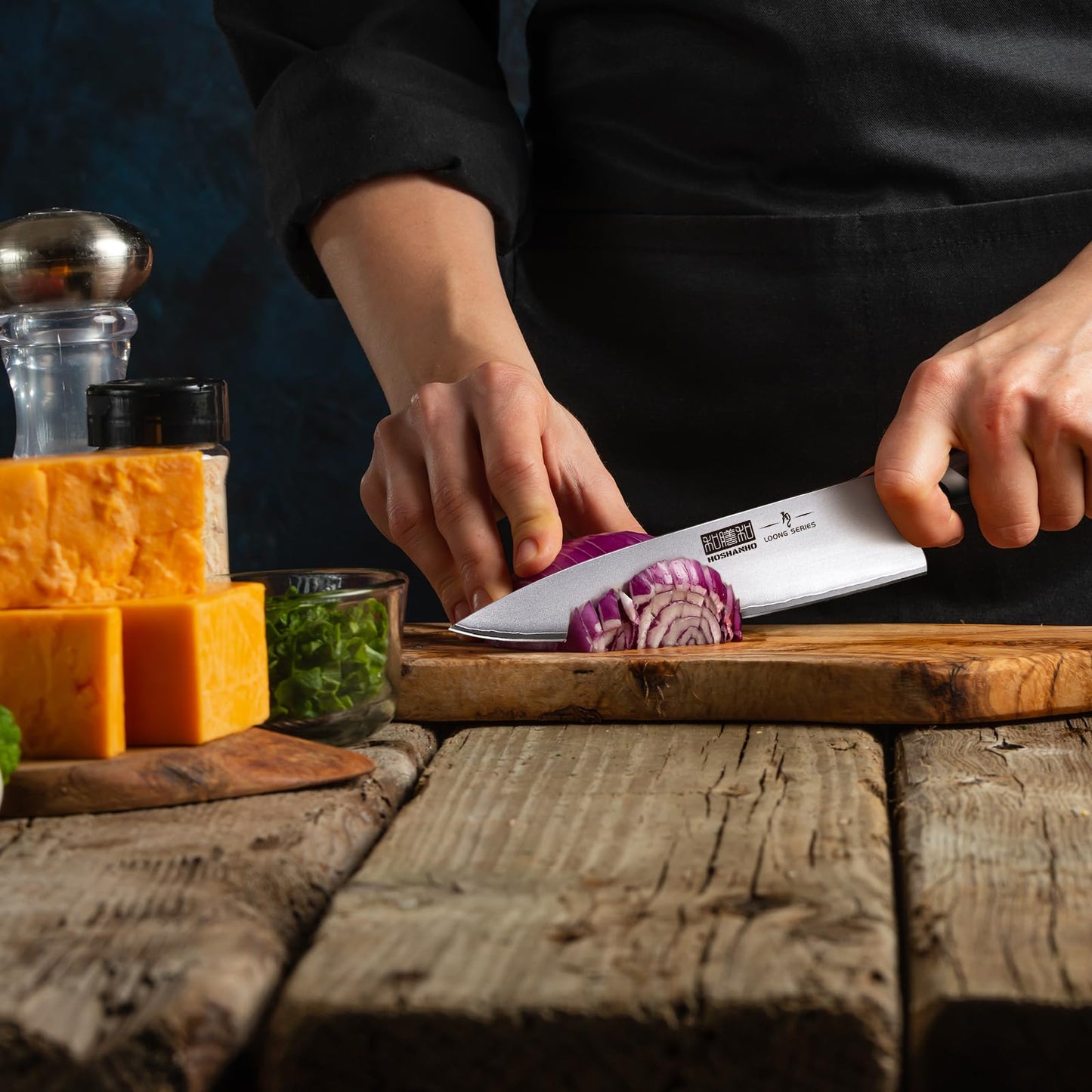 HOSHANHO Kitchen Knife in Japanese High Carbon Steel, Professional High-Class Chef's Knife 8 inch, Non-slip Ultra Sharp Cooking Knives with Ergonomic Handle