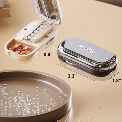 DUBSTAR Pill Cutter Splitter for Cutting Multiple Pills, 1/2 1/4 Pill Cutter Splitter for Small and Tiny Pills (Clear Beige)