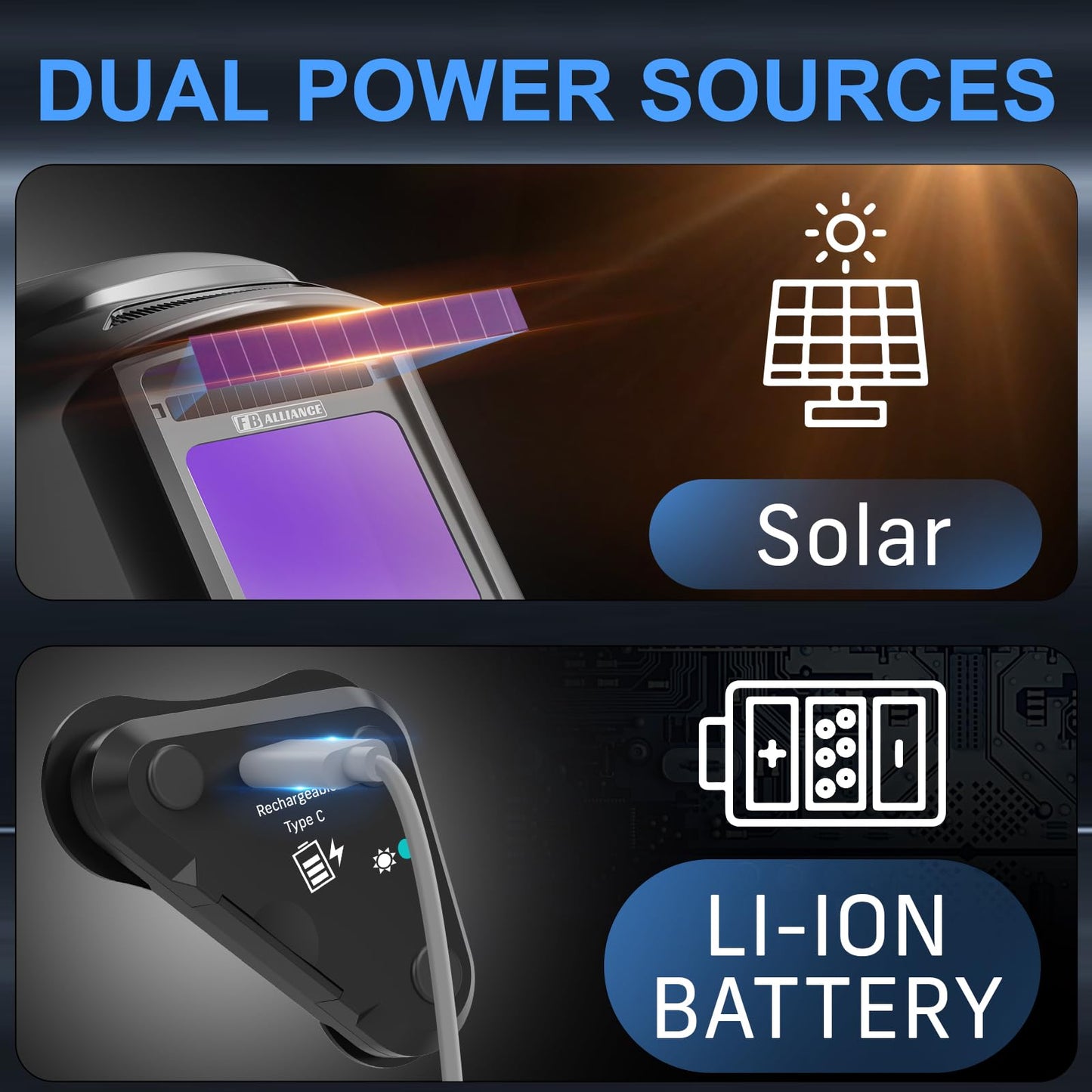 3.94”×3.82” Large Viewing Welding Helmet, True Color Auto Darkening Welding Helmet, Solar/Rechargeable Battery Power Welding Hood With 4 Arc Sensor, Wide Shade 4/5-9/9-13 Welding Mask For TIG MIG ARC