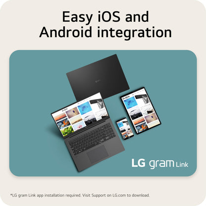 LG gram Pro 16-inch Lightweight Laptop Computer, Intel Evo Edition Powered by Intel Core Ultra7 258V Processor, Copilot+ Windows 11 Home, 32GB RAM, 2TB SSD - Metal Gray