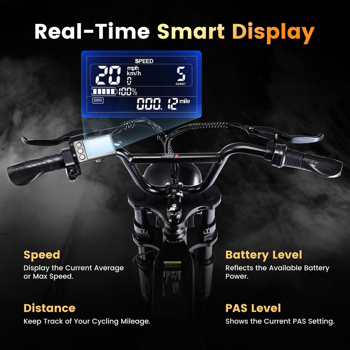 CYCROWN CycRun Electric Bike for Adults 750W Motor with 374.4WH Battery, 20MPH 55Miles Moped Style Ebike for Adults, 20" Fat Tire Commuting Off Road Mountain Ebike with Hydraulic Suspension, UL2849