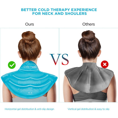 Comfytemp Ice Pack for Neck Shoulders, FSA HSA Approved, Large Gel Neck Shoulder Ice Pack, Reusable Cold Neck Ice Pack Wrap for Upper Back Pain Relief, Cold Compress Therapy for Rotator Cuff Injuries
