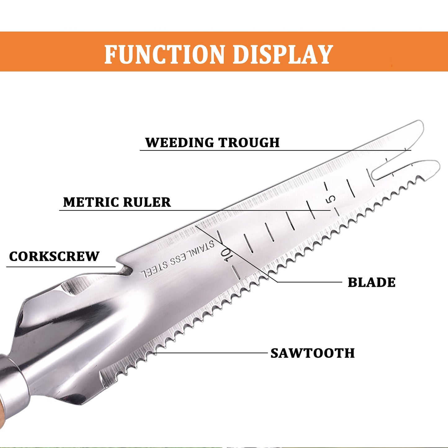 SHANFEEK Weed Puller Crack Weeder Weed Remover Tool for Yard Hoe Gardening Tools Stainless Steel One-Piece Molding (I-Type)
