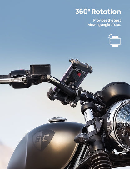 Lamicall Bike Phone Holder, Motorcycle Mount - Motorcycle Phone Holder, Handlebar Cell Phone Clamp, Scooter Phone Clip for iPhone 16 Pro Max/Plus, 15 Pro Max, S10, S20, More 4.7" to 6.8" Smartphones