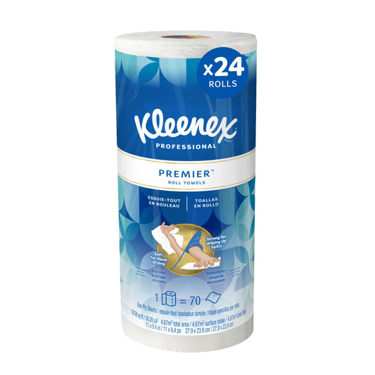 Kleenex Professional Premier Kitchen Paper Towels (13964), Cloth-Like Softness, White (70 Sheets/Roll, 24 Rolls/Case, 1,680 Sheet Total)