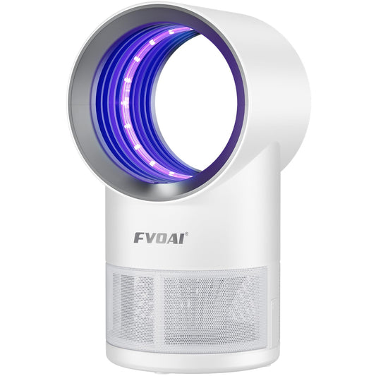 Fruit Fly Trap for Indoors, Fly Traps Indoor for Home Indoor Insect Trap with Suction, Time Setting, Bug Light & 10 Pcs Sticky Glue Boards (White)