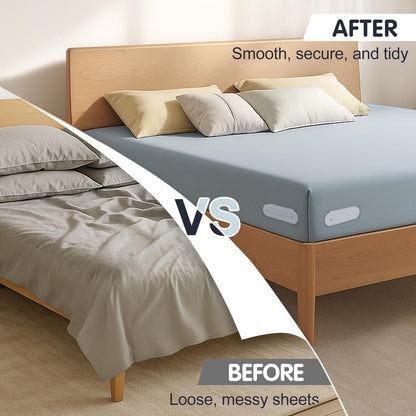 Eastappli Upgrade Bed Sheet Holders for Corners, Lock Sheet Holders, 4Pcs Fitted Sheet Holders Keep Sheets Firm & Tight,Durable Heavy Duty Bed Sheet Clips, Sheet Locks, Fit All Mattress Easy Install