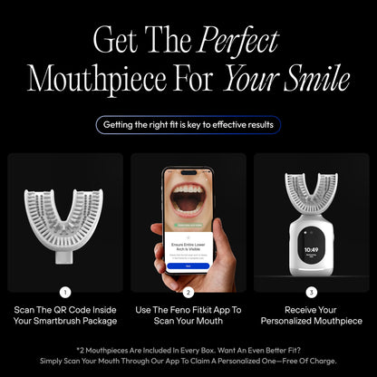 Feno Smartbrush Electric Toothbrush for Adults – AI-Powered Oscillating Toothbrush with App and Personalized Mouthpiece, 20-Second Deep Clean, Rechargeable, Includes 1 Bottle of Feno Foam Toothpaste