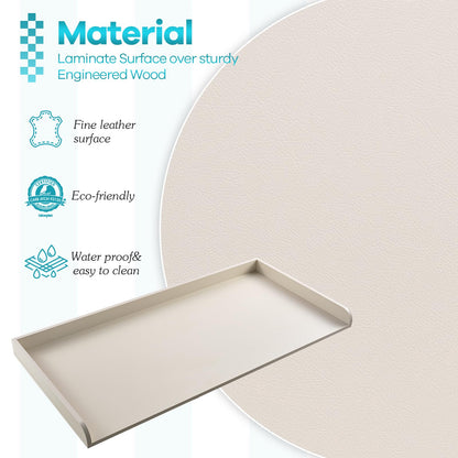 Kaboon Washer Dryer Countertop, Melamine Countertop with Edge Rails - 27.5" Depth x 54" Width Laundry Room Organization, Beige Leather