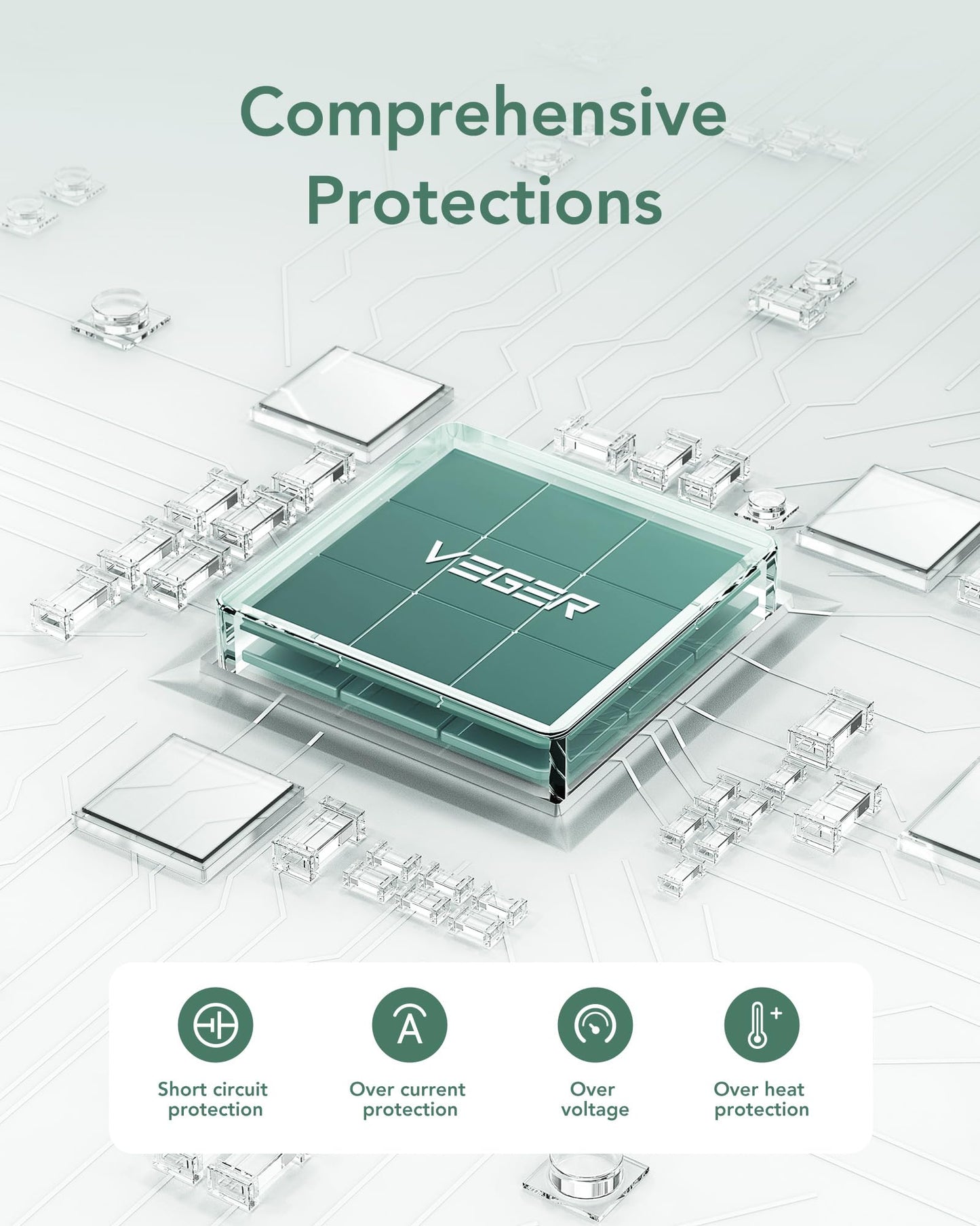 VEGER Portable Charger for iPhone with Built in Cables and Wall Plug, 10000mah Slim Fast Charging USB C Power Bank, Travel Essential Battery Pack Compatible with iPhone, iPad, Samsung etc(Green)