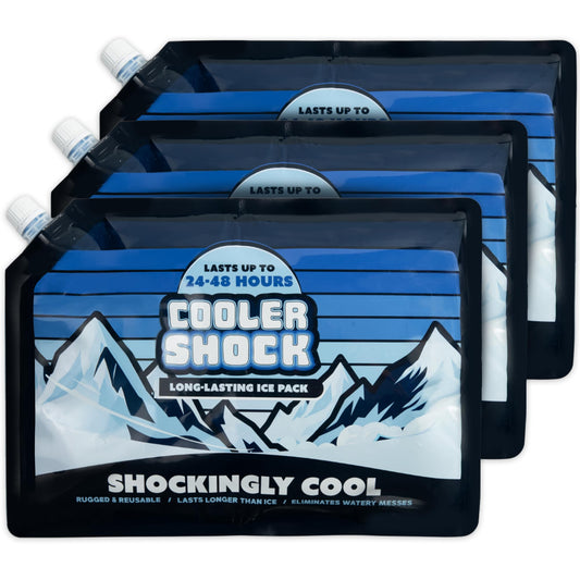 Cooler Shock Ice Packs for Cooler - Long Lasting Reusable Freezer Packs for Coolers - Cooler Ice Packs for Camping Gear, Fishing, Road Trips, Beach Must Haves, Large