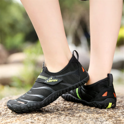 UBFEN Water Shoes for Kids Boys Girls Aqua Socks Barefoot Beach Sports Swim Pool Quick Dry Lightweight Toddler Little Big Kid A Black Green 8 Big Kid