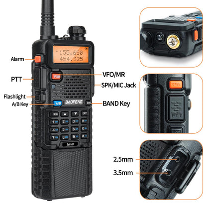 BAOFENG UV-5R Ham Radio Handheld Long Range 8w Upgrade UV5R Walkie Talkies M-5R 5RX Rechargeable 3800mAh Battery Multi Band Two Way Radio for Hunting Hiking,2 Pack (M-5R-4 Antenna)