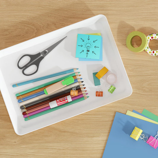 Lifewit Serving Tray for Party Supplies, Reusable Serving Platter for Catering, Snack, Fruit, Charcuterie, Appetizer, Plastic Food Trays, Hosting Essentials, BPA Free, White, 4 Pcs