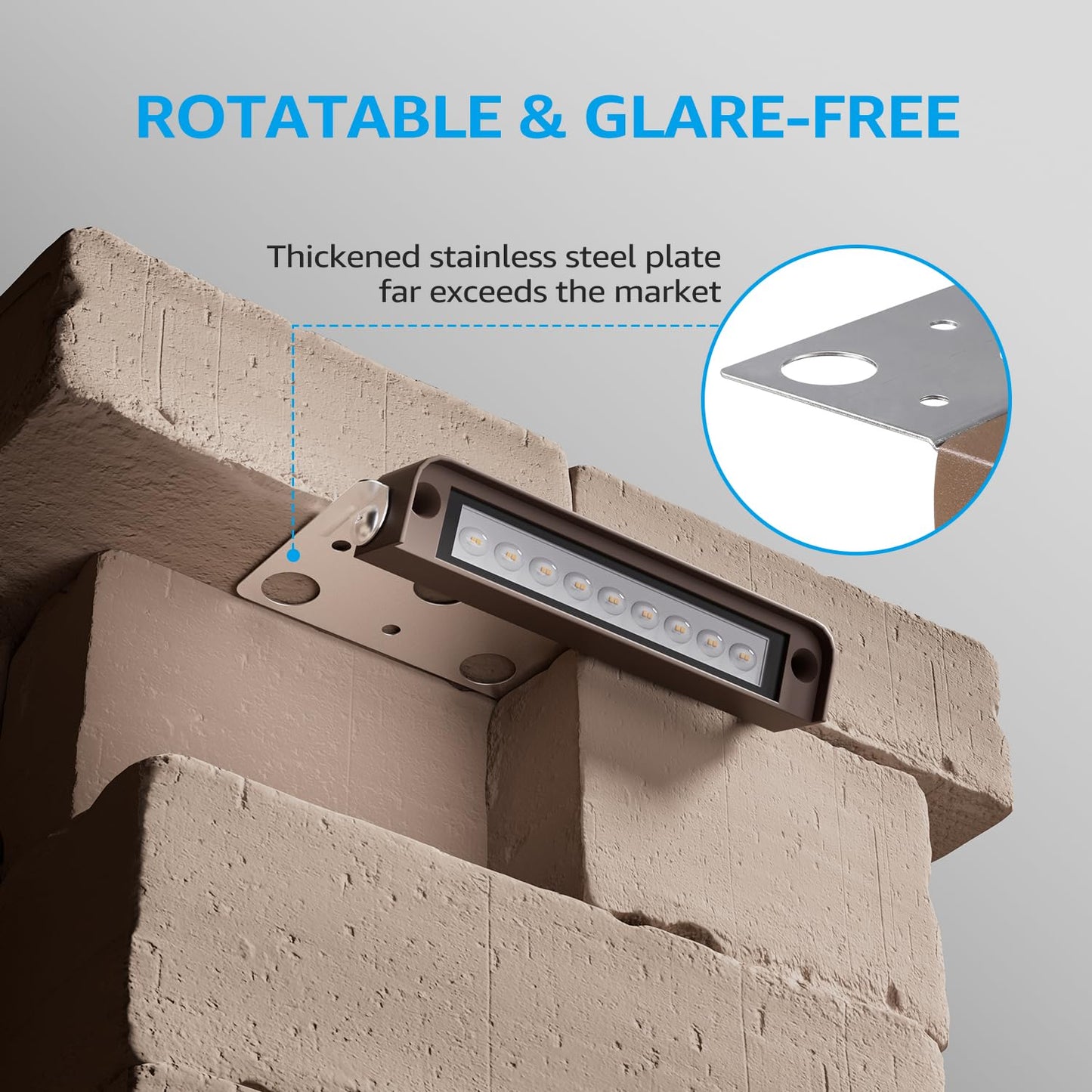 LEONLITE 8-Pack 7 Inch LED Hardscape Lighting, Retaining Wall Lights, LED Landscape Lighting, 12V Paver Light Low Voltage, 4.5W Outdoor Step Lights, 2700K Soft White, ETL