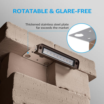 LEONLITE 8-Pack 7 Inch LED Hardscape Lighting, Retaining Wall Lights, LED Landscape Lighting, 12V Paver Light Low Voltage, 4.5W Outdoor Step Lights, 2700K Soft White, ETL