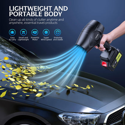 600000RPM Cordless Leaf Blower - 21V Electric Handheld Leaf Blower with 2×4.0Ah Batteries & Fast Charger - Lightweight for Patio, Lawn, Yard, Deck Cleaning