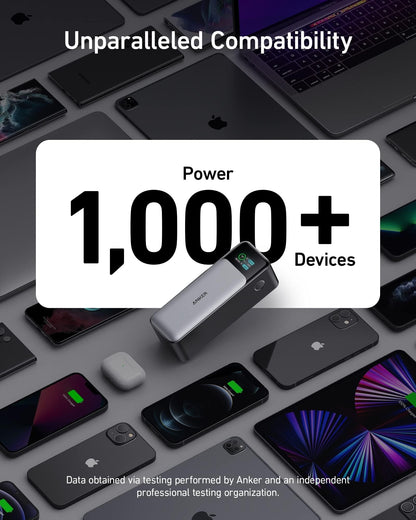 Anker 737 Power Bank, 24,000mAh 3-Port Laptop Portable Charger with 140W Fast Charging, Smart Display, for Outdoor Work, Compatible with iPhone 16/15/14 Series, Vision Pro, Samsung, MacBook, and More