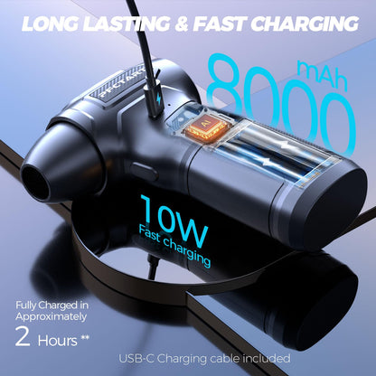 Compress Air Duster, 200000RPM Electric Air Duster with Brushless Motor, Roller Adjustment, Rechargeable Cordless Air Blower for Keyboard, PC, Car, Home Cleaning Kits