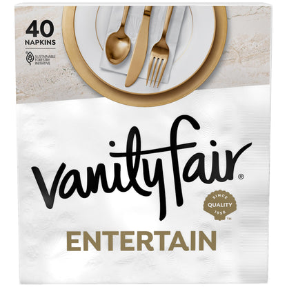 Vanity Fair Entertain Paper Napkins, 40 Count (Pack of 8), Disposable Napkins Made For Entertaining And Events