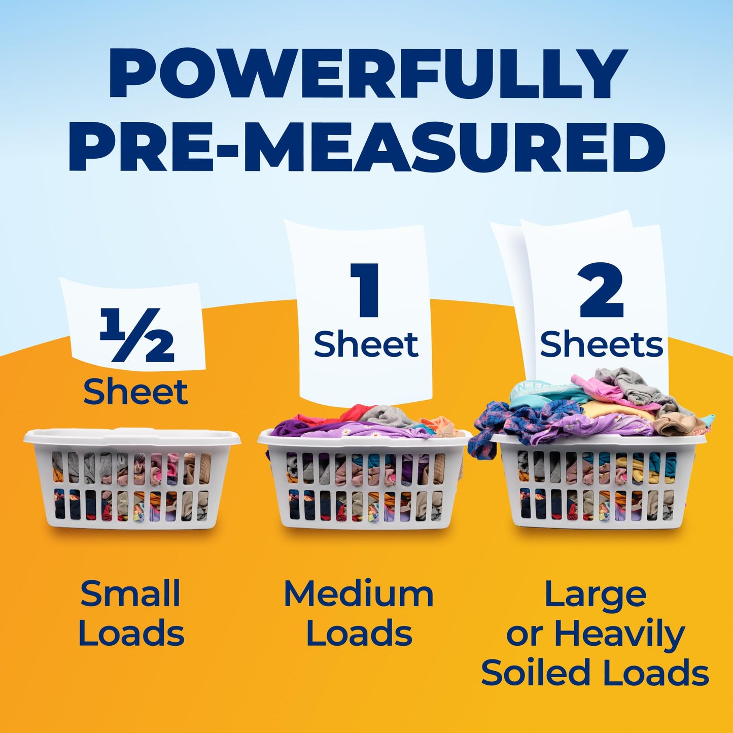 ARM & HAMMER Power Sheets Laundry Detergent, Fragrance Free, No Dyes or Perfumes, Lightweight and Travel-Friendly, 35 Count, Up to 70 Small Loads