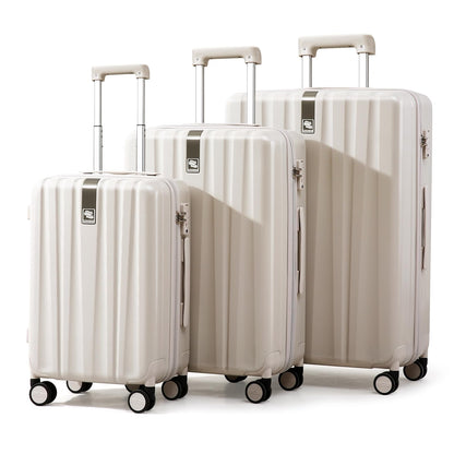 Hanke Luggage Sets 2 piece Carry On Luggage with Wheels PC Hard Shell Suitcases Lightweight Checked Travel Luggage Large Travel Suitcase Woman Men 20/29 Inch(Ivory White)