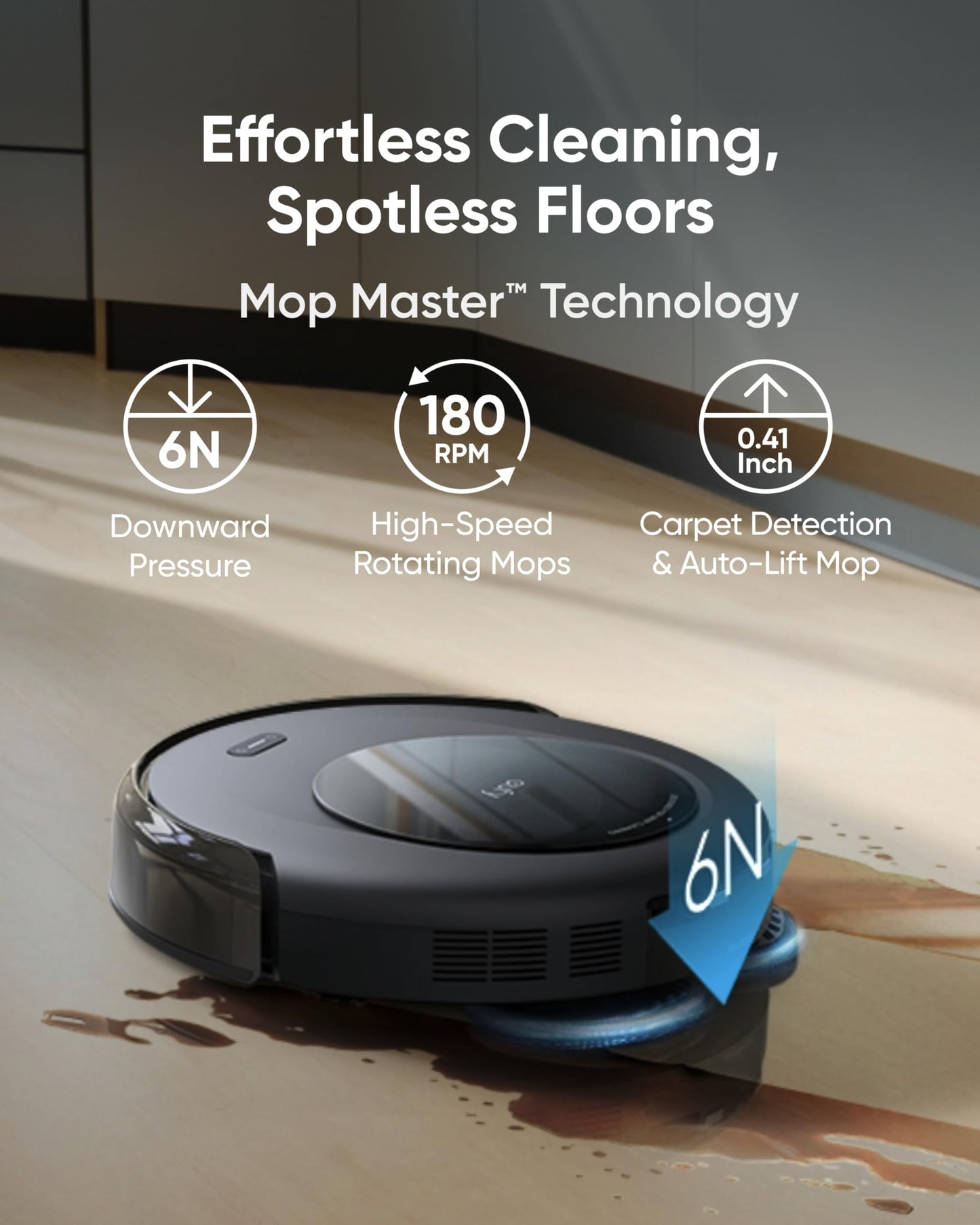 eufy Robot Vacuum Omni C20, Robot Vacuum and Mop Combo, All-in-One Station, Auto Mop Washing and Auto Drying for Hands-Free Cleaning, 7000 Pa Powerful Suction, Self Emptying, 3.35-Inch Design