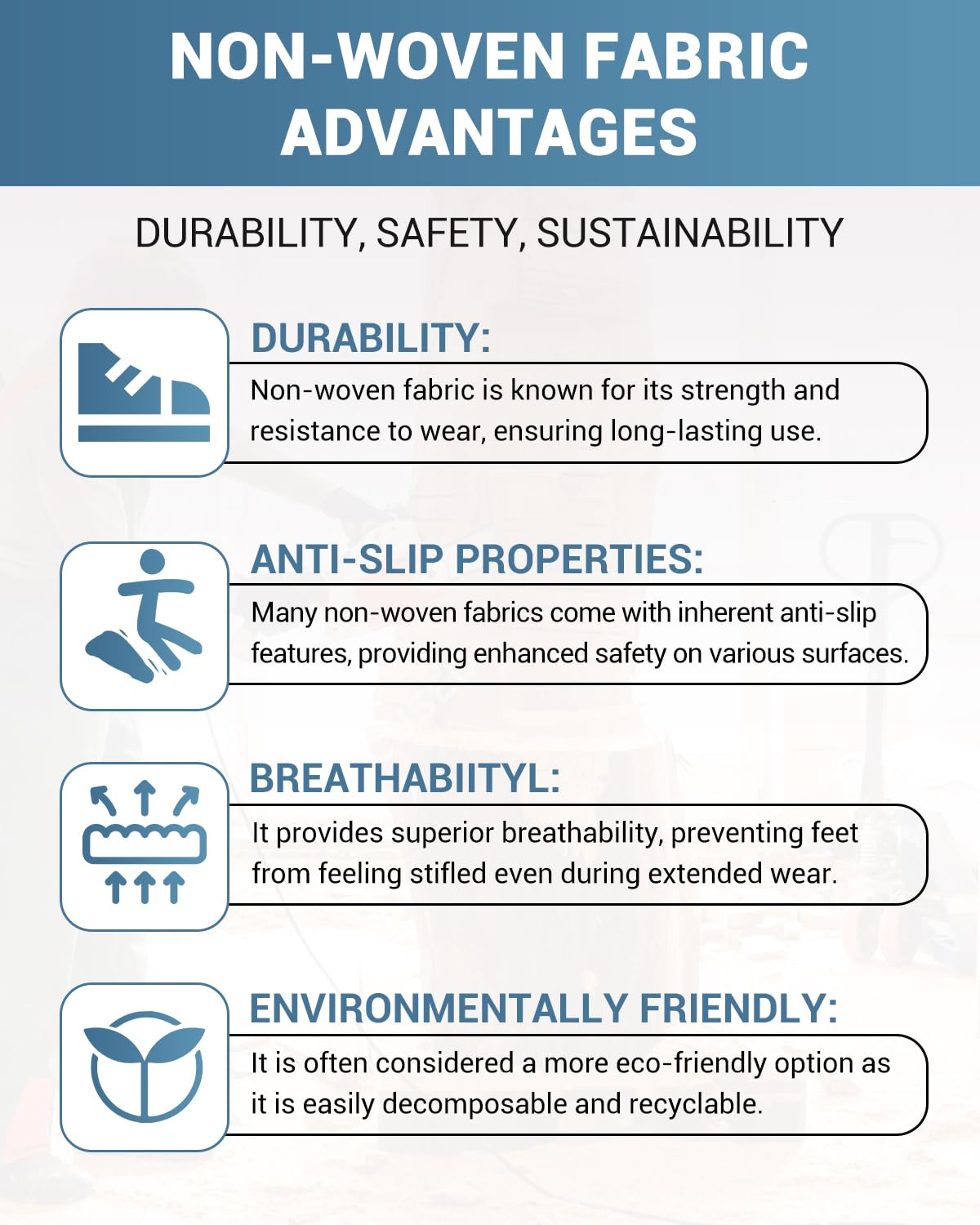 Buself X-Large 100 Count Shoe Covers Disposable Non-Slip, Premium Cloth Boot Covers, Slip-resistant, Durable, Breathable, Non-toxic, Recyclable, Stretchable Fits Up to Size 13 US Men - Black