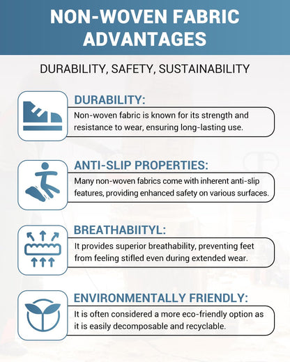 Buself X-Large 100 Count Shoe Covers Disposable Non-Slip, Premium Cloth Boot Covers, Slip-resistant, Durable, Breathable, Non-toxic, Recyclable, Stretchable Fits Up to Size 13 US Men - Black