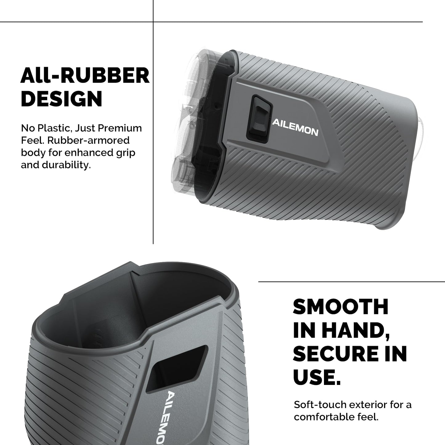 AILEMON 900 Yards Golf Laser Rangefinder with Slope Switch, Ultra-Clear Optics, Flag-Lock/Slope/Magnetic Stripe/Lightweight Goling Range Finder (Gray)