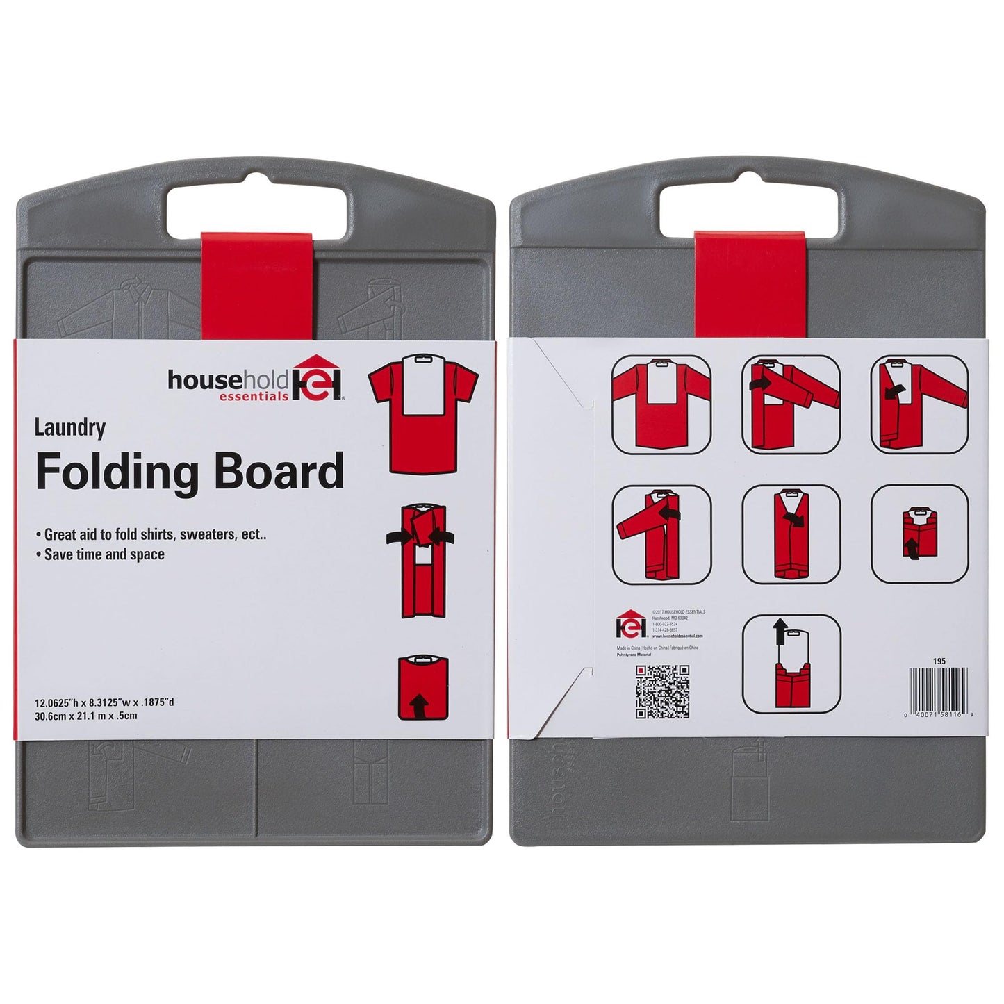 Household Essentials 195 Shirt Folding Board For Laundry | Folds T-Shirts, Polos And Dress Shirts , Black