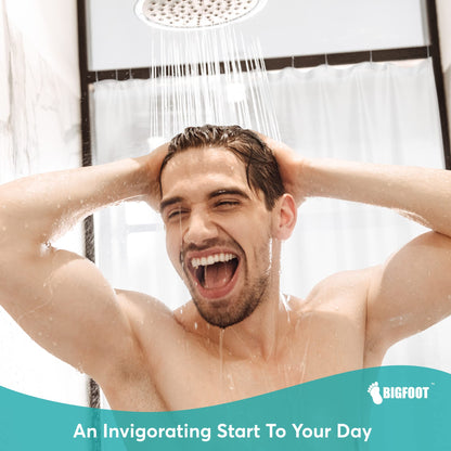 BigFoot Shower Curtain Liner – 72 x 72 PEVA Premium Shower Curtain with Rustproof Metal Grommet and 3 Magnetic Weights – Odor Free and Compatible with Standard Showers, White