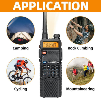 BAOFENG UV-5R Ham Radio Handheld Long Range 8w Upgrade UV5R Walkie Talkies M-5R 5RX Rechargeable 3800mAh Battery Multi Band Two Way Radio for Hunting Hiking,2 Pack (M-5R-4 Antenna)